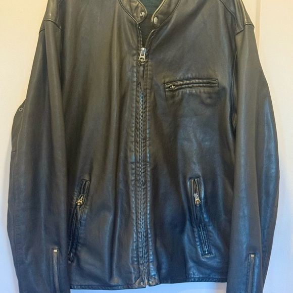 Polo Ralph Lauren Leather Café Racer Jacket Size XXL - Picture 3 of 9
